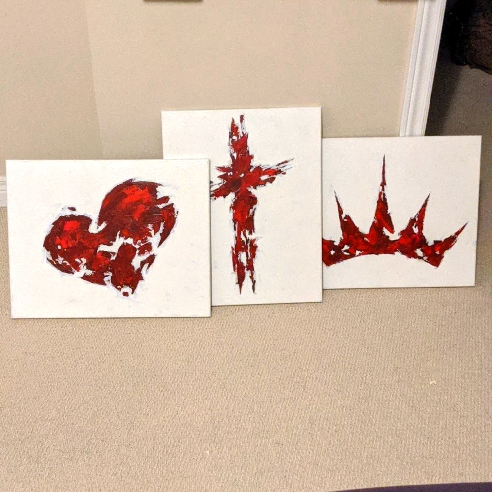 Set of 3 Wall Art on Canvas